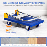 SunHalo Gear Flat Push Cart Dolly, Foldable Flat Bed Cart,Platform Cart Truck with 4 Wheels,440lb Weight Capacity Folding Platform Truck with Handle for Moving and Loading,360 Degree Swivel,(Blue)