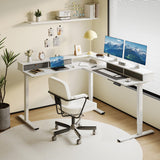 71" L Shaped Standing Desk with 4 Drawers, Height Adjustable Stand up Desk, Corner Gaming Desk with Monitor Stand