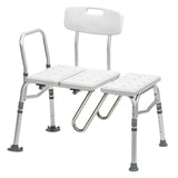 Drive Medical Splash Defense Tub Transfer Bench for Bathtub - U-Shaped Shower Curtain Guard - Adjustable Height - Reversible Design - 400 Lb Capacity - Safe Bathing Aid - White