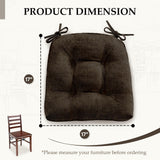 Chair Cushions for Dining Chairs Set of 4 - Chenille Tufted Kitchen Chair Cushions with Ties and Non-Slip Bottom