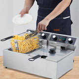 Electric Deep Fryer Stainless Steel with Basket and Lid - 21.13 QT/20 L Capacity, 3600 Watts, 120V Countertop Fryer for Home Kitchen and Restaurant