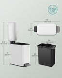 SONGMICS Bathroom Trash Can, 1.3 GBathroom Trash Can, 1.3 Gallon (5 L) Small Trash Bin with Lid, Slim for Small Spacesallon (5 L) Small Trash Bin with Lid, Slim for Small Spaces, Stainless Steel Garbage Can, Soft Close, White ULTB560W05