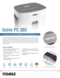 PS 380 Paper Shredder, Oil Free, Jam Protection, Security Level P-4, 15 Sheet Max, Shreds CDs, Staples, Paper Clips & Credit Cards Dahle