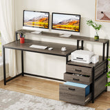 Tribesigns 63 Inch Computer Desk with File Drawer Cabinet, Home Office Desk
