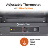 Comfort Zone Hard-Wired Ceiling Mount Garage Electric Space Heater, Fan-Forced, 5,000 watt, 240 volt, Overheat Protection, Thermal Cut-Out Switch, Ideal for Workshop & Garage, ETL Compliant, CZ220BK