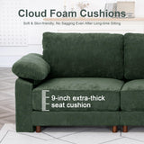 112'' Oversize L Shaped Modular Cloud Sectional Sofa, Deep Seat Sofa, Green
