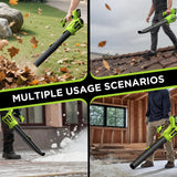 Cordless Leaf Blower with 2 Batteries, 580CFM Brushless Motor for Easy Lawn Care & Car Drying, Lightweight Handheld Blower Ideal for Women & Seniors, Fast Charger Included