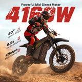 Heybike Electric Dirt Bike, Peak 4160W E Dirt Bike with 52V 26AH Battery
