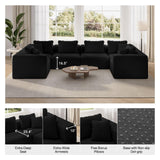 Novilla 141" Modular Sectional Sofa, U Shape Freestyle Sectional Couch
