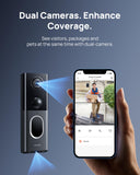 Anona 3K Dual Cam Video Doorbell Camera Wireless No Subscription with Chime