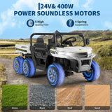 GarveeLife 24V 2 Seater Ride On Dump Truck for Big Kids - Electric Ride On Car with Auto-Lifting Bed, 4x75W Motors, Parent Remote Control & 6 Wheels - 110 Lbs Capacity, 5 MPH Kids Truck Toy