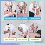 KONGQIAA Pneumatic Massage Gun - 0.5-8 Bar Adjustable Pressure for Deep Tissue & Muscle Relaxation - Shockwave Massager with 5 Interchangeable Heads for Back, Shoulder, Leg Stiffness - Home Use Gray