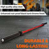 Fitvids 7ft Olympic Barbell 45LBS for Weightlifting and Powerlifting, 2 Inch Strength Training Bar with Needle Bearings, Red