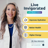 Invigorated Water - Alkaline Countertop Water Filter Dispenser, Large 38-Cup Capacity, Mineralized Alkaline Water, BPA-Free, 96 Gallons/Filter (White, 1 NSF Filters Included)