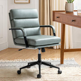 HOME Modern Faux Leather Home Office Chair with Tilt Lock & Metal Base