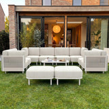 LayinSun 11 Pieces Patio Furniture Set with Fire Pit Table
