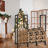 KYATE 4ft Firewood Rack Outdoor with Cover Fireplace Wood Storage Heavy Logs Stand Stacker Holder Strong Lumber Racks Outside for Courtyard Patio