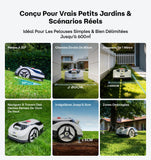 Raccoon 2 SE Robot Lawn Mower, Wire-Free Robotic Lawn Mower Without RTK for Max. 0.15 Acre Lawn Area, 1.18"–3.15” Cutting Height, with AI Obstacle Avoidance, 5Ah Fast-Charging Battery for Small Lawns
