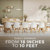 Mobili Fiver, Easy, Extendable Console Table with Extension Leaves Holder, 17.7(120.1) x35.4 in, Oak, for 4-12 People, Space Saving Dining Table for Entrance, Living Room, Italian Furniture