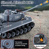 Supdex 1:18 RC Tank That Shoot BBS, 2.4G WW2 German Tiger I Remote Control Tank Model Toys, Army Toy with Smoke, Lights, Sound and Recoil,Military RC Vehicle for Adults and Kids 6+ Year Old