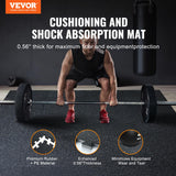 VEVOR 0.56 Inch Thick Gym Floor Mats, 12 Tiles Rubber Top with EVA Foam, 24" x 24" Gym Flooring Workout Mats with 48 sq.ft Coverage, Interlocking Puzzle Gym Mats for Gym, Home, Garage, Black & White VEVOR