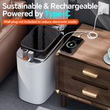 Bathroom Trash Can with Lid, 3.5 Gallon Slim Touchless Sensor Trash Can, Automatic Suction Smart Trash Can