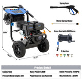 Ezasin Gas Pressure Washer 3600 PSI, 212CC Gas Power Washer 2.3 GPM