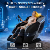 4D Massage Chair Full Body, Zero Gravity Recliner with AI Body Scan & SL Track, Air Compression, Heat Therapy, Foot Roller, Bluetooth Speaker, Quiet Motor, Space Saving Massage Chair for Home