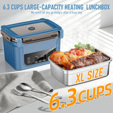 GALOKEO 2026 Upgraded Cordless Electric Lunch Box for Adults, XL 6.3-Cup Rechargeable Heated Lunch Box with 20,800mAh, Self-heating Food Warmer for Construction, Travel & Office
