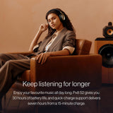 Bowers & Wilkins Px8 S2 Wireless Over-Ear Headphones, Midnight Blue, Bluetooth Headphones with Active Noise Cancelling, Hi-Res Audio, 30 Hours of Playtime, USB-C 15-Min Quick Charging