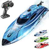 BEZGAR RC Boat, 12 inch Remote Control Boat for Kids and Adults, 25 KPH Fast RC Speed Boats with 700mAh Battery, Ideal Waterproof Toy for Lakes & Pools - TX126 Blue