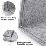 Large Bulletin Board, Foldable 60x36 Inches Cork Board Alternative, Large Felt Board Decorative Pin Board for Wall, Foldable Photo Board Self-Adhesive Vision Board with 36 Pushpins Light Gray
