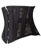SHAPERX Women's 26 Steel Boned Corset Heavy Duty Waist Trainer Corset Shaper Breathable Mesh Slimming Trimmer Cincher,SZ1997-2-Black-XS