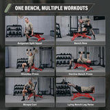 MAJOR FITNESS Adjustable Weight Bench (Elite Version) - 1300LB Capacity, 32 Positions for Strength Training, Bench Press, and Full-Body Workouts for Home or Garage Gym, Red