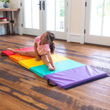 HearthSong 5-Panel Colorful Rainbow Folding Kids' Gymnastics Tumbling Mat for Active Play, with Carrying Handles, 77 Inches Long x 30 Inches Wide HearthSong