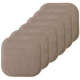 Sweet Home Collection Chair Cushion Memory Foam Pads Honeycomb Pattern Slip Non Skid Rubber Back Rounded Square 16" x 16" Seat Cover
