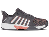 K-Swiss Women's Pickleball Supreme Shoe, Asphalt/White/Peach Amber, 7.5 M
