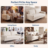 HIFIT 57" Loveseat Sofa Couch, Modern Chenille Couch for Living Room, Beige