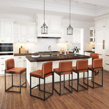 PHI VILLA Counter Height Bar Stools Set of 6, 24 Inch Barstools with Back