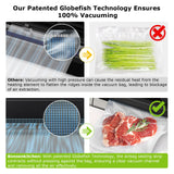 Bonsenkitchen Vacuum Sealer Machine, Globefish Technology for Perfect Vacuum Sealing, Powerful Low-Noise Food Vacuum Sealer with Easy Handle Design, Built-in Cutter & Bag Storage, 1 Bag Roll & 10 Bags