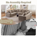 Sectional Cloud Couch for Living Room, Big Comfy Corduroy Couches Set with Fluffy Memory Foam
