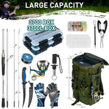 85Pcs Fishing Tool Kit, Fishing Backpack with Rod Holders and Fishing Gear Kits, Fishing Pliers Kit Fishing Bait Lure Kit for Fishermen Gift |  Green THKFISH
