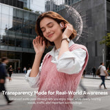 Active Noise Cancelling Ear Buds Wireless Bluetooth Headphones 80H Playtime Display Charging Case 50dB ANC Over Ear Hooks Earbuds with Hi-Res Sound Clear Calls for Sports Running Gym Workout Pink Salt