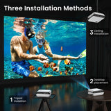 HAPPRUN Native 1080P Bluetooth Mini Projector, Full HD Portable Outdoor Movie Projector with Built-in Speaker, Compatible with Smartphone, HDMI, USB, AV, Fire Stick, PS5 for Home, Bedroom, Outdoor Use