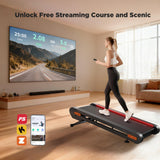 Vitalwalk Walking Pad Treadmill with Incline, 43"x18" Wide Full Deck, Auto Incline, Portable Under Desk Treadmills for Home Office, 4-Way Mobility & Vertical Store, Heavy Duty, APP, Grey, Extra Large