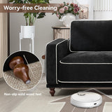 Hatppto 80'' Modular Loveseat Sofa, Cloud Sectional Couches for Living Room, Comfy Deep Seat 2-Seater Love Seat Couches, Chenille Black