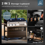 MFSTUDIO Heavy Duty 3 Burner Gas and Charcoal Grill Combo w/Offset Smoker