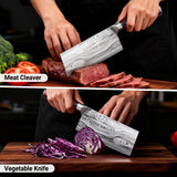 Nanbone Meat Cleaver Knife Ultra Sharp Kitchen Knife 8 Inch, High Carbon Stainless Steel Butcher Knife with Wooden Handle, Chinese Cleaver for Meat Cutting Vegetable Slicing Perfect Birthday Gifts