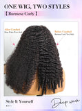 Juvid Burmese Curly Wig Human Hair 250% Density Glueless Drawstring 32 Inch