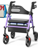 HOMLAND Foldable Rollator Walker with Seat for Seniors, 16" Enlarged Seat